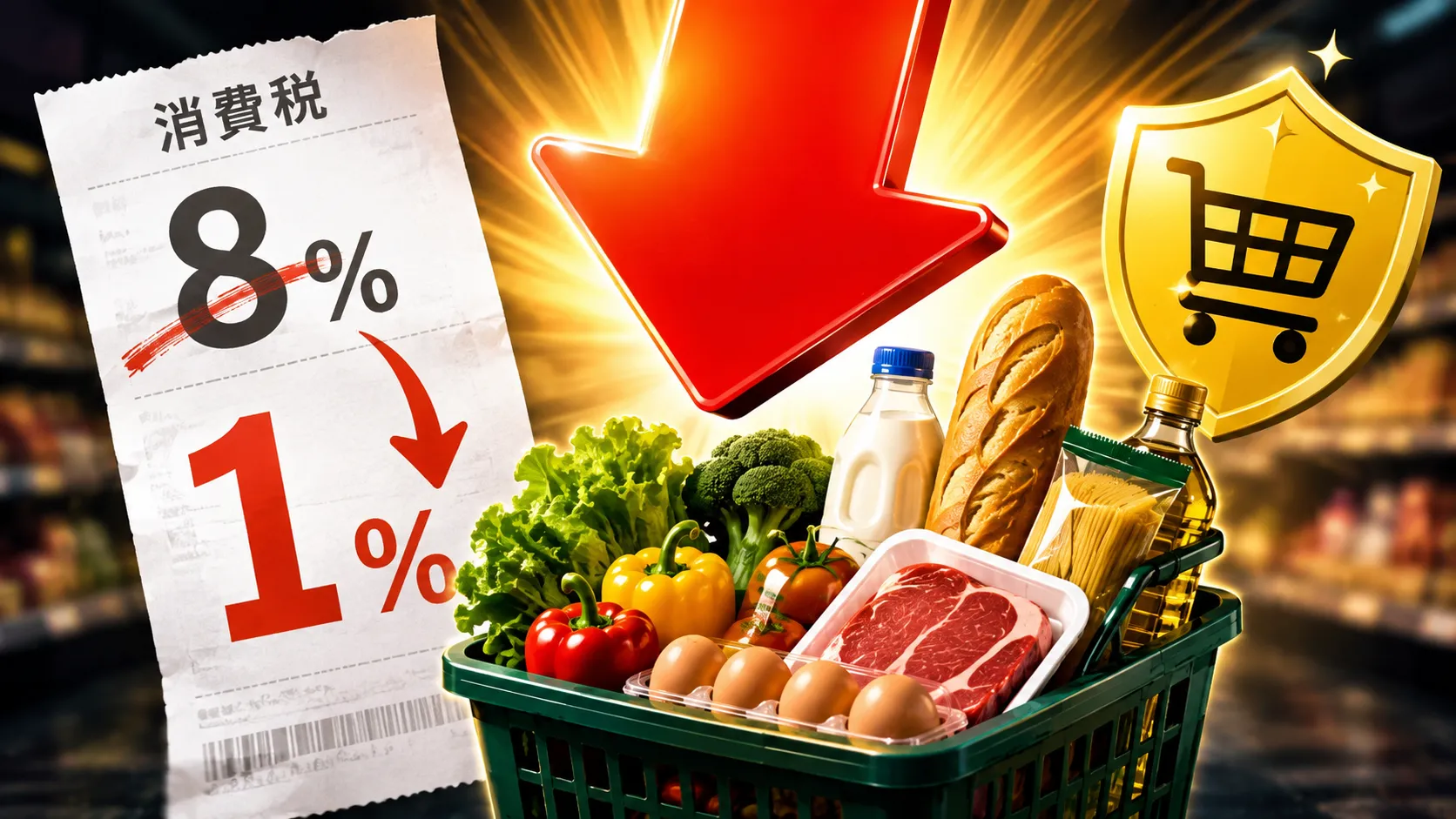 食料品の消費税8%→1%、あなたの家は1年でいくら浮く?